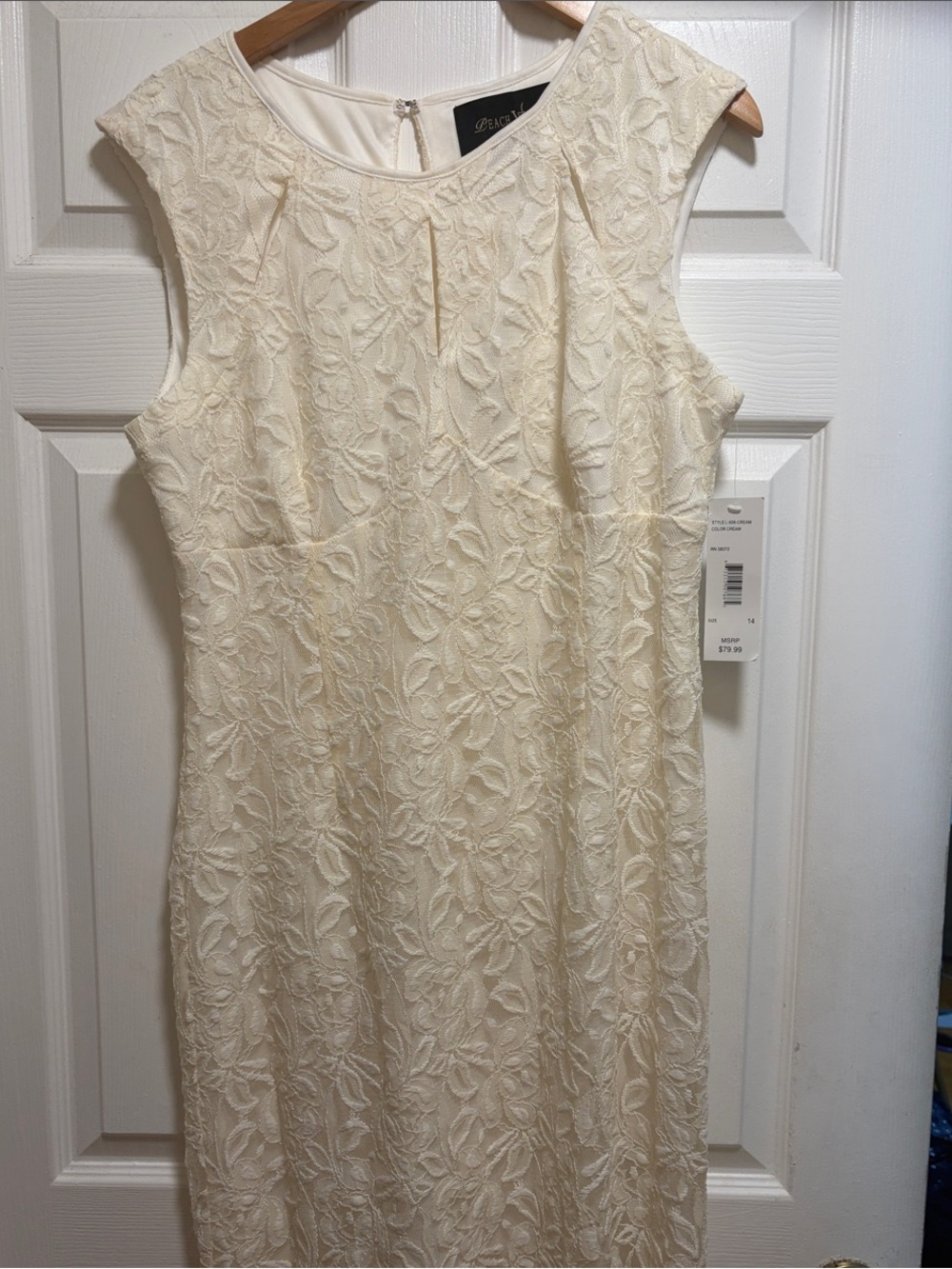 Cream Floral Lace Sheath Dress
